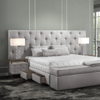 chambre d'ambiance avec la tête de lit diamond